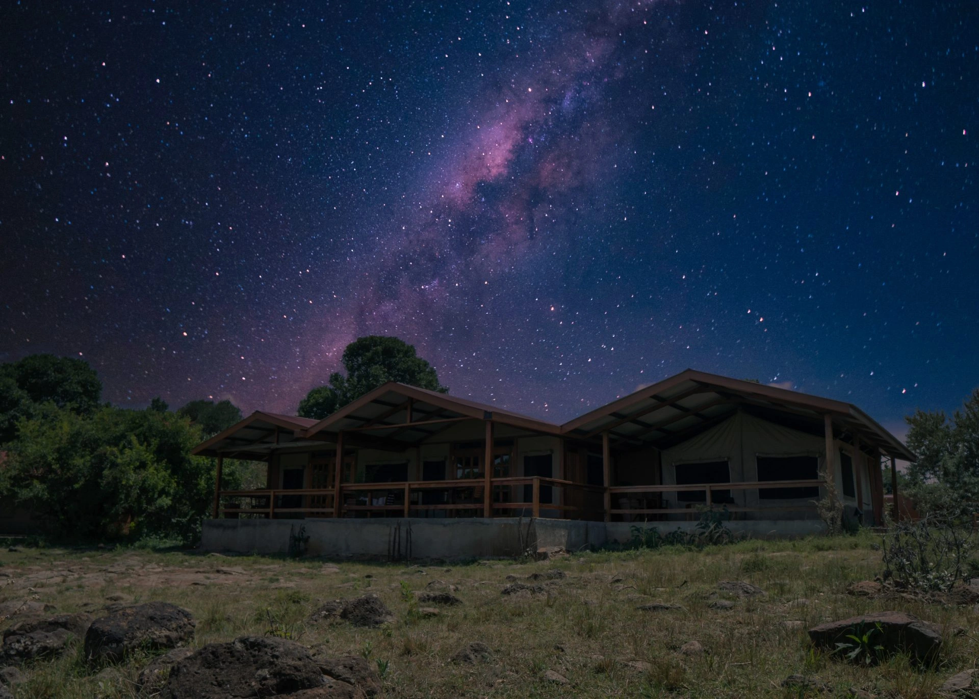 Family Safari Tent beneath the night sky at Mara West Camp